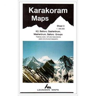 map KARAKORAM - K2, Baltoro, Gasherbrum...