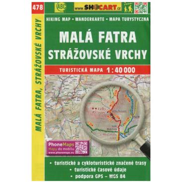 map of Small Fatra, Strazovske Mountains