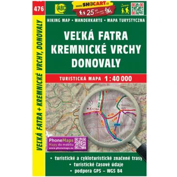 map Velka Fatra, Kremnica Mountains, Donovaly 1:40.000